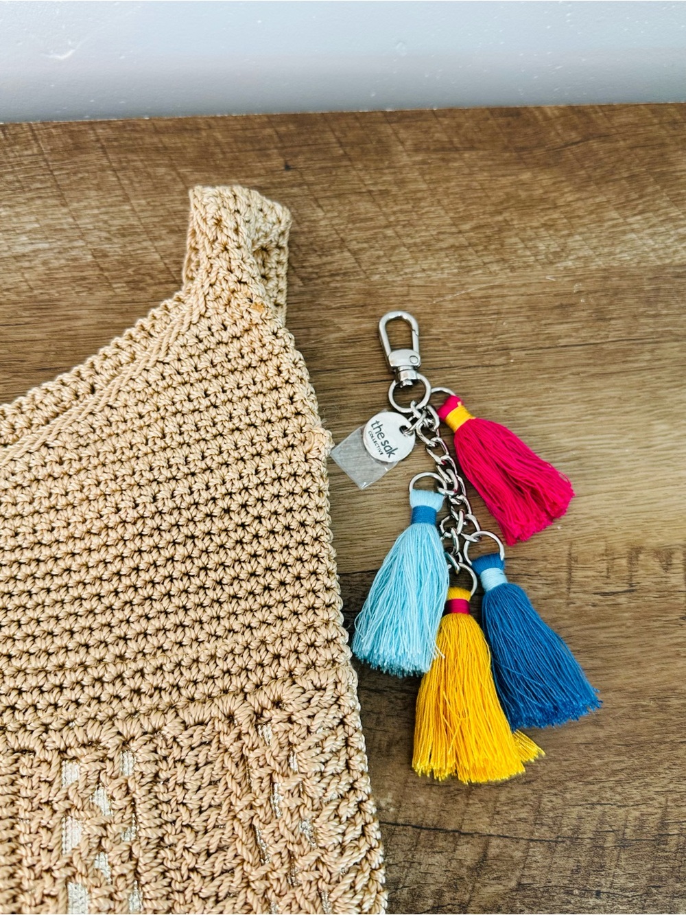 The Sak Woven Straw Shoulder Bag with Colorful Tassels - Natural - Picture 13 of 13